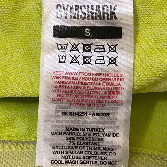 Gymshark Womens Size S Flex Cycling Workout Shorts Lime Green Marl Light Grey - Picture 4 of 7